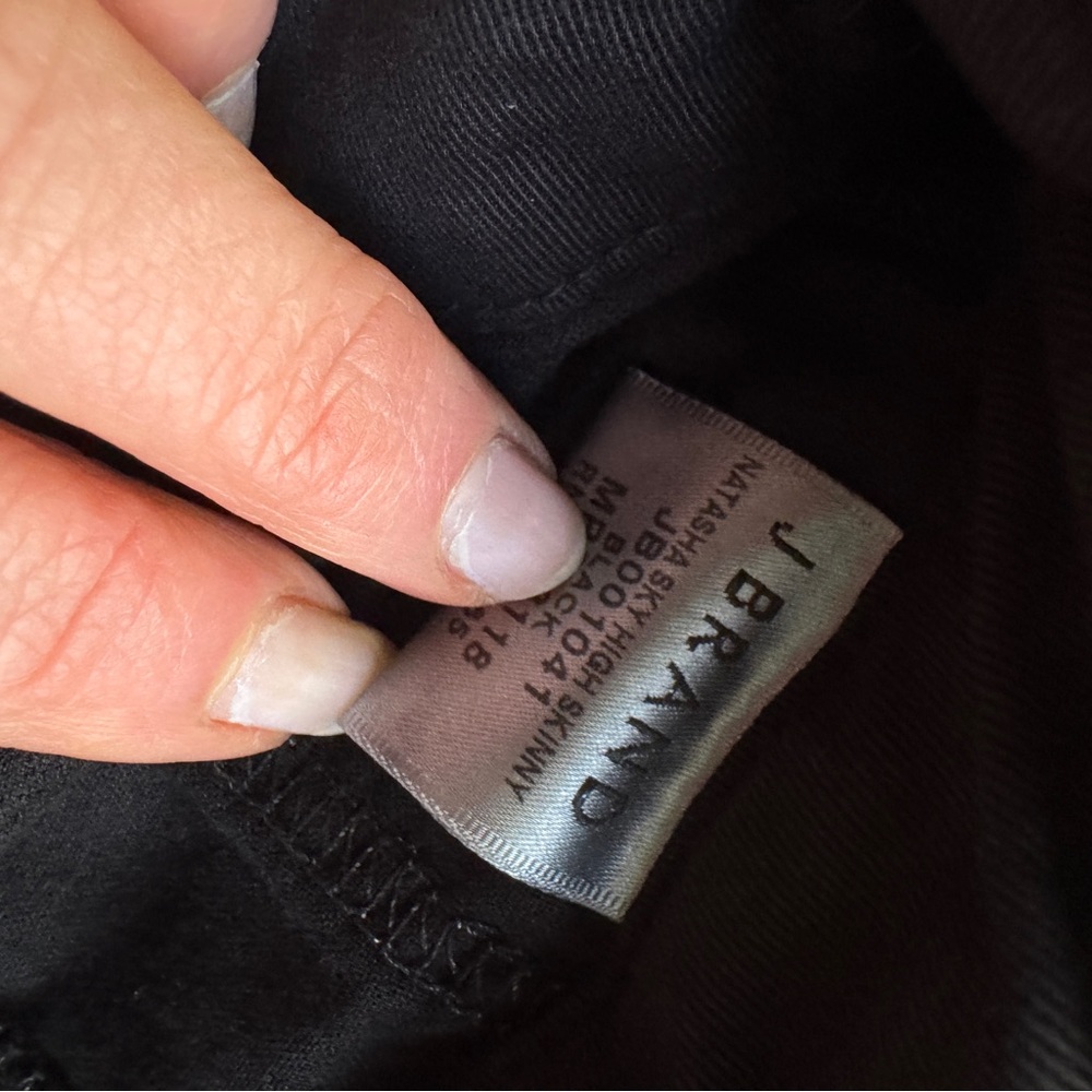 J. Brand Natasha sky high skinny black velvet jeans size 26 NWT, button fly - Picture 14 of 16